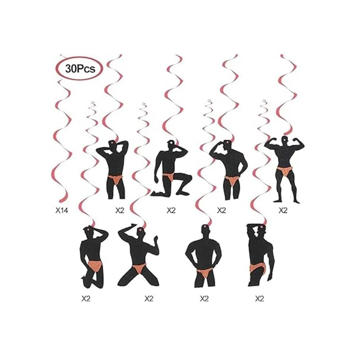 30 piezas de decoración de remolinos colgantes de_2