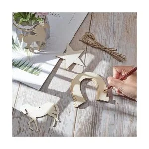 36 piezas de madera sin terminar recortes de caballos de_3