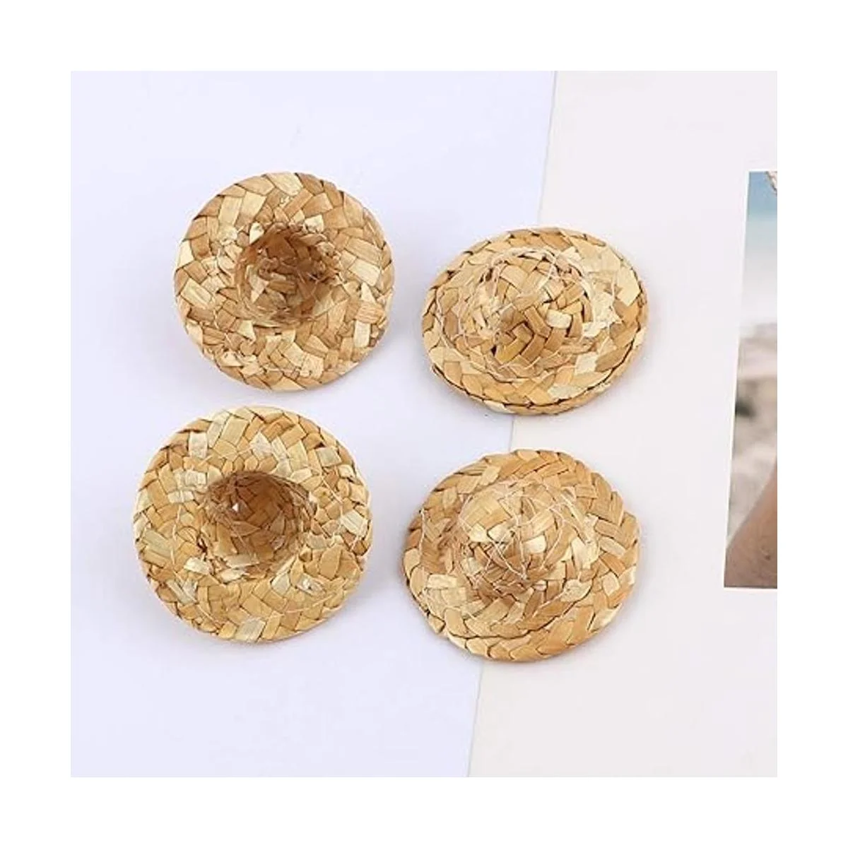 AUEAR Mini sombreros de paja para tejer sombrero de paja_5