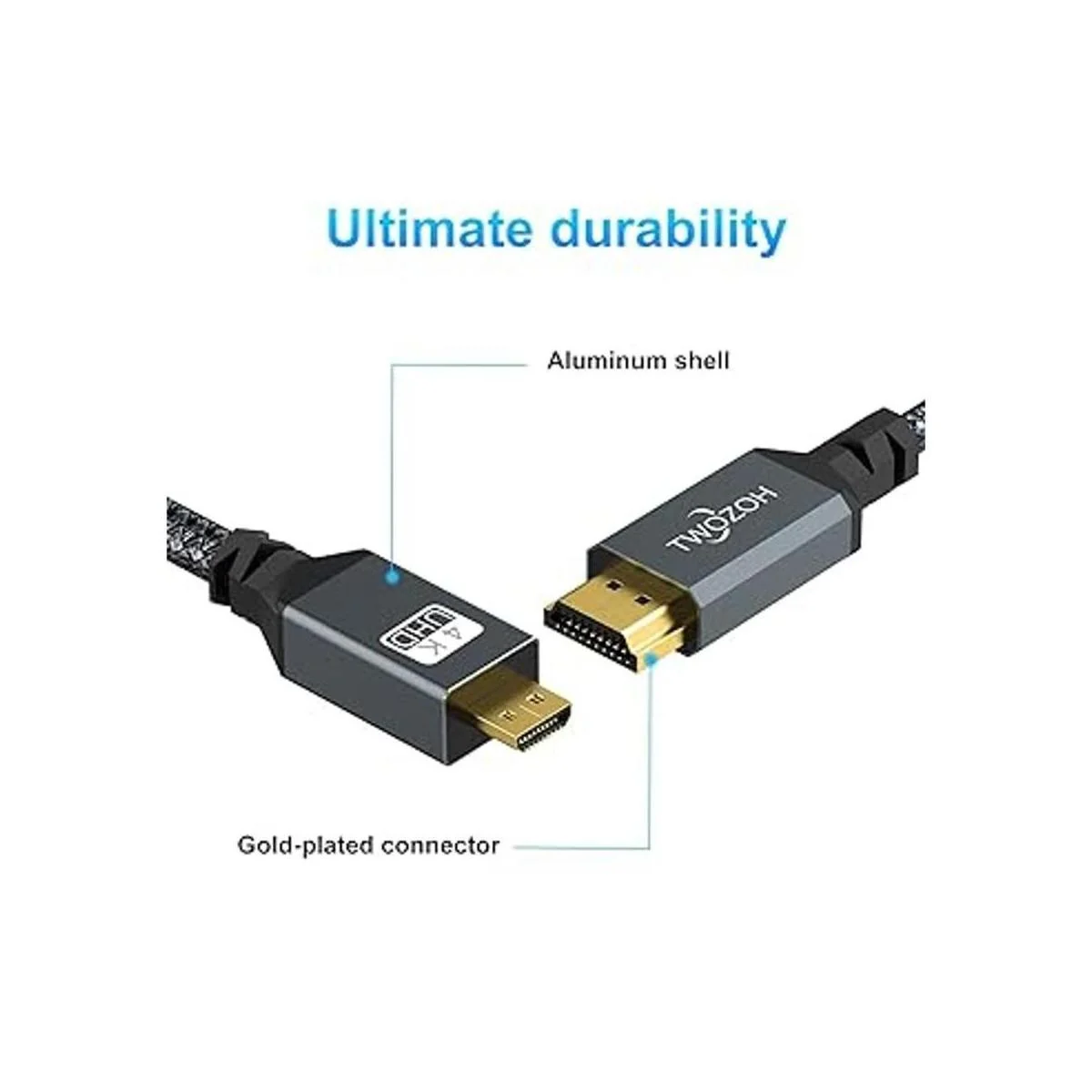 Twozoh Cable 4K Micro HDMI a HDMI de 10 pies cable_4
