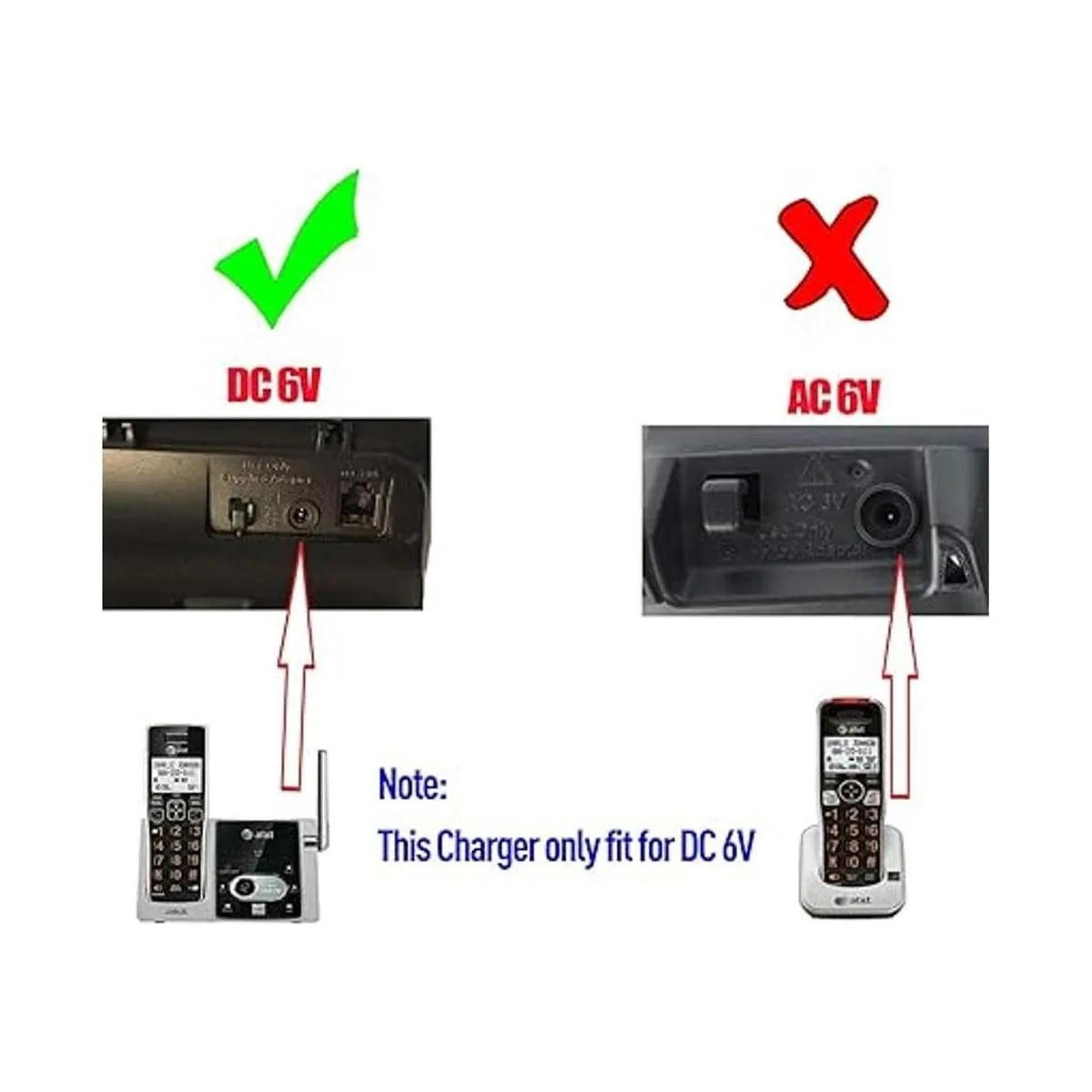 Adaptador de corriente CC de 6 V para ATT Vtech_2