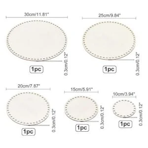 PH PandaHall Cesta de madera natural de 5 tamaños base de_5