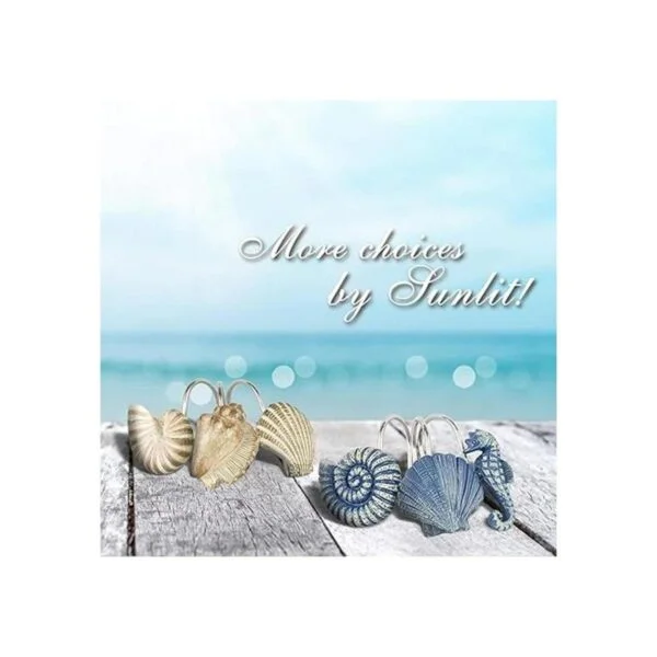 Sunlit Seashells Ganchos decorativos para cortina de_6