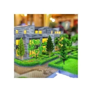 70 piezas de mini modelo árboles modelo tren paisaje_6