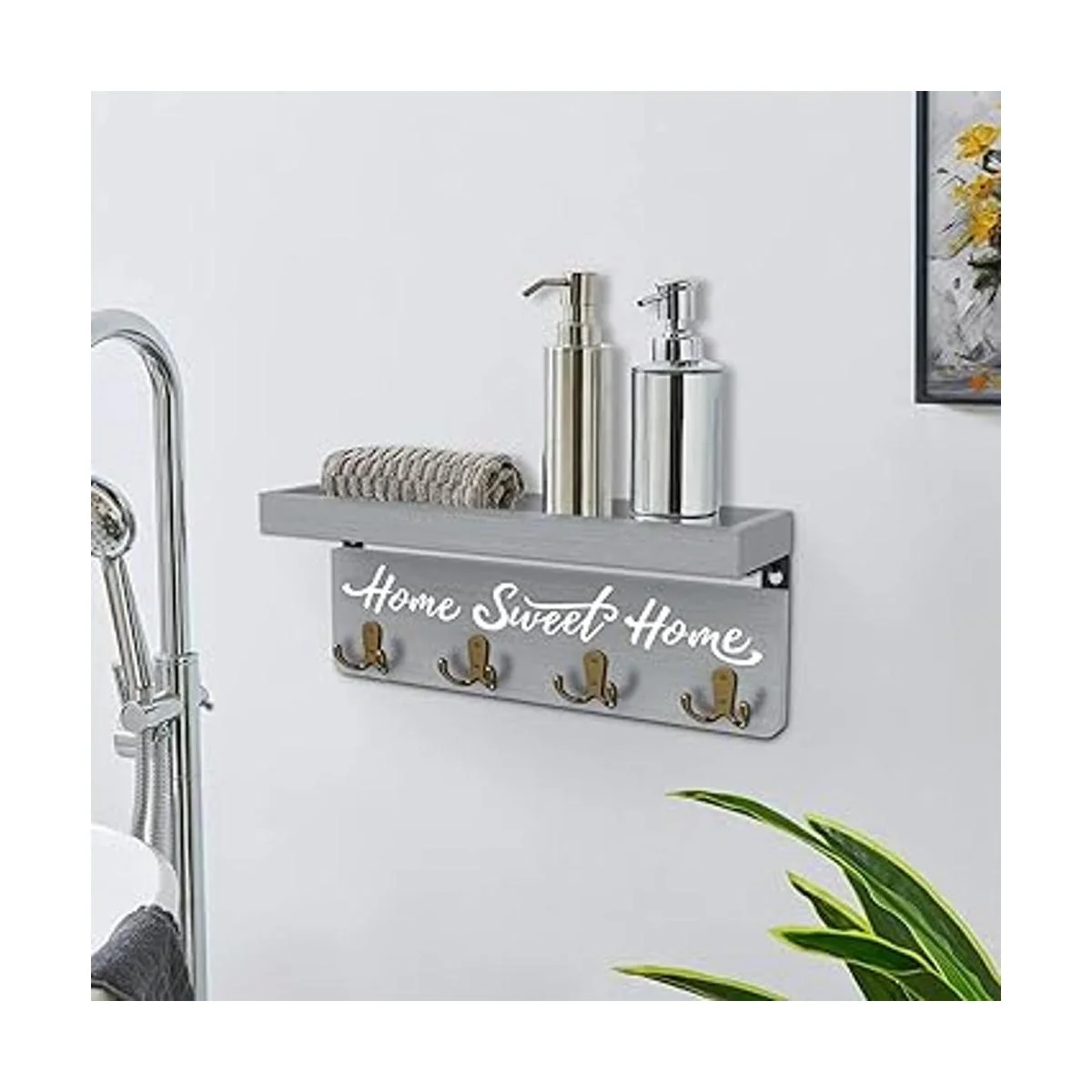 buways Soporte para llaves y correo de madera con 4_5