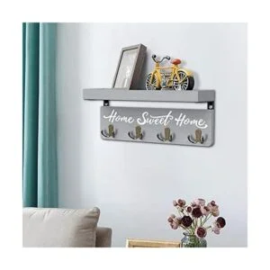 buways Soporte para llaves y correo de madera con 4_3