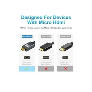 Twozoh Cable 4K Micro HDMI a HDMI de 10 pies cable_3
