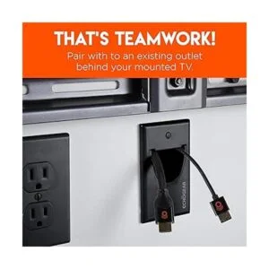 ECHOGEAR Ocultor de cables negro en la pared para TV de_4