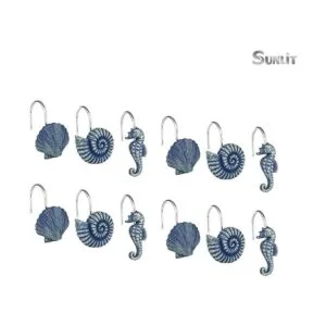 Sunlit Seashells Ganchos decorativos para cortina de_3