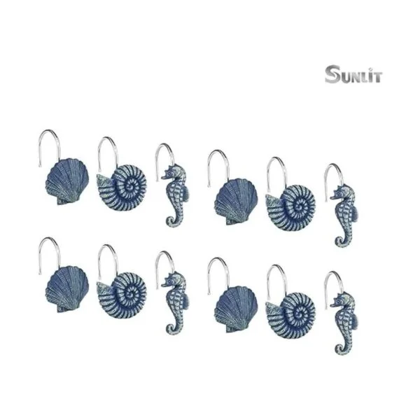 Sunlit Seashells Ganchos decorativos para cortina de_3