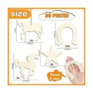 36 piezas de madera sin terminar recortes de caballos de_2