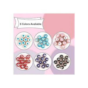 NBEADS 60 cuentas acrílicas de ojo malvado de 0.315 in_4