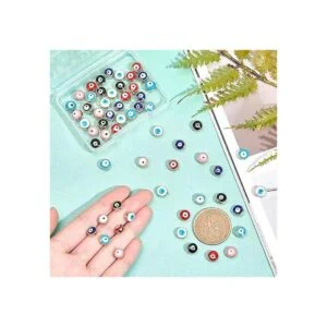 NBEADS 60 cuentas acrílicas de ojo malvado de 0.315 in_3