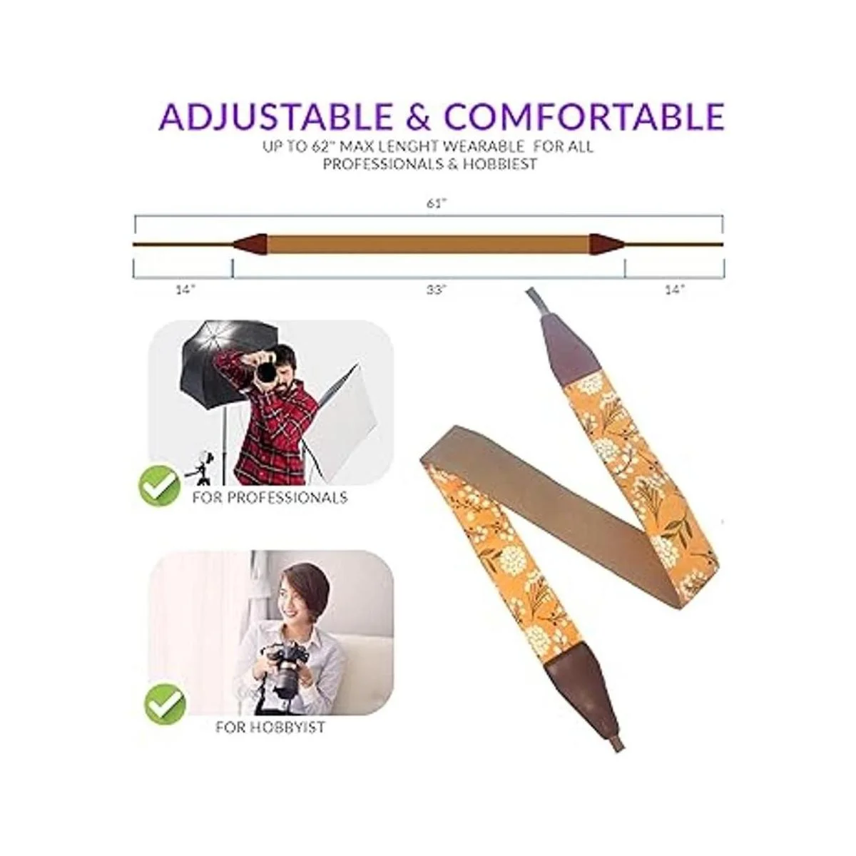 Art Tribute Correa de hombro para cámara de flores de_3