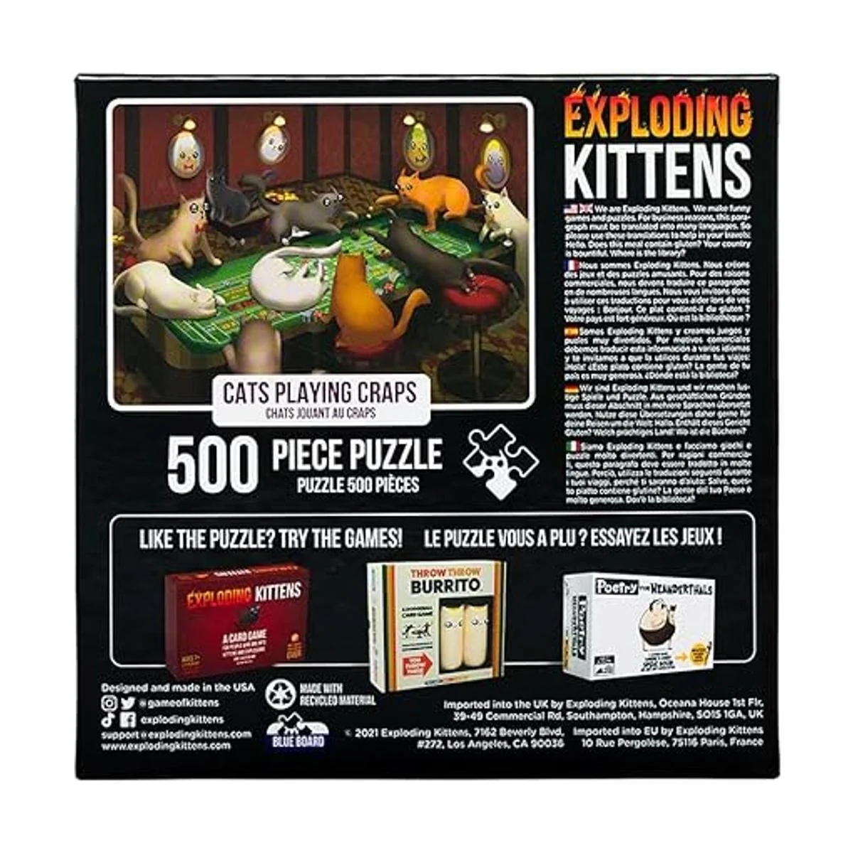 Exploding Kittens Rompecabezas de 500 piezas Gatos_2