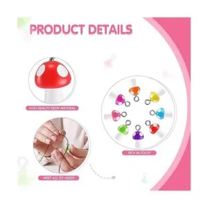 96 piezas de dijes de hongos coloridos de resina de hongos_7