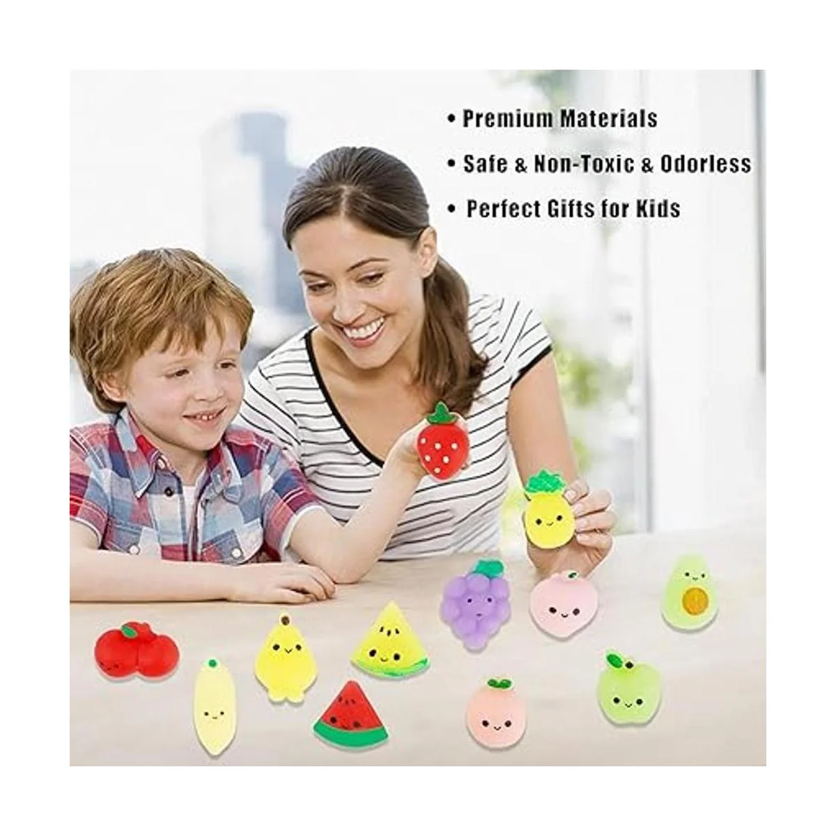 Cllayees 24 juguetes blandos frutas Mochi Squishies mini_5