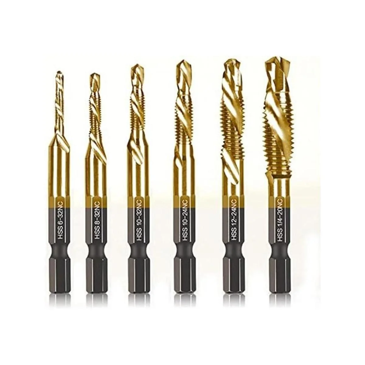 Juego de 6 brocas de combinación de taladrado y roscado de_1