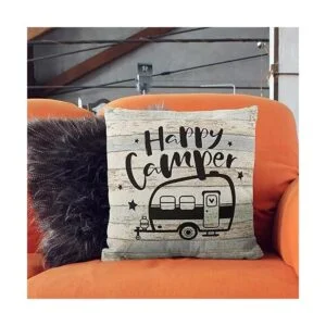Happy Camper Funda de almohada reversible 18 x 18_2