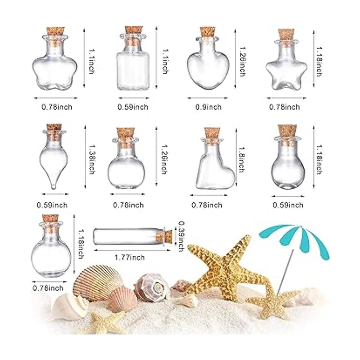 50 tarros pequeños de cristal con tapón de corcho botella_2