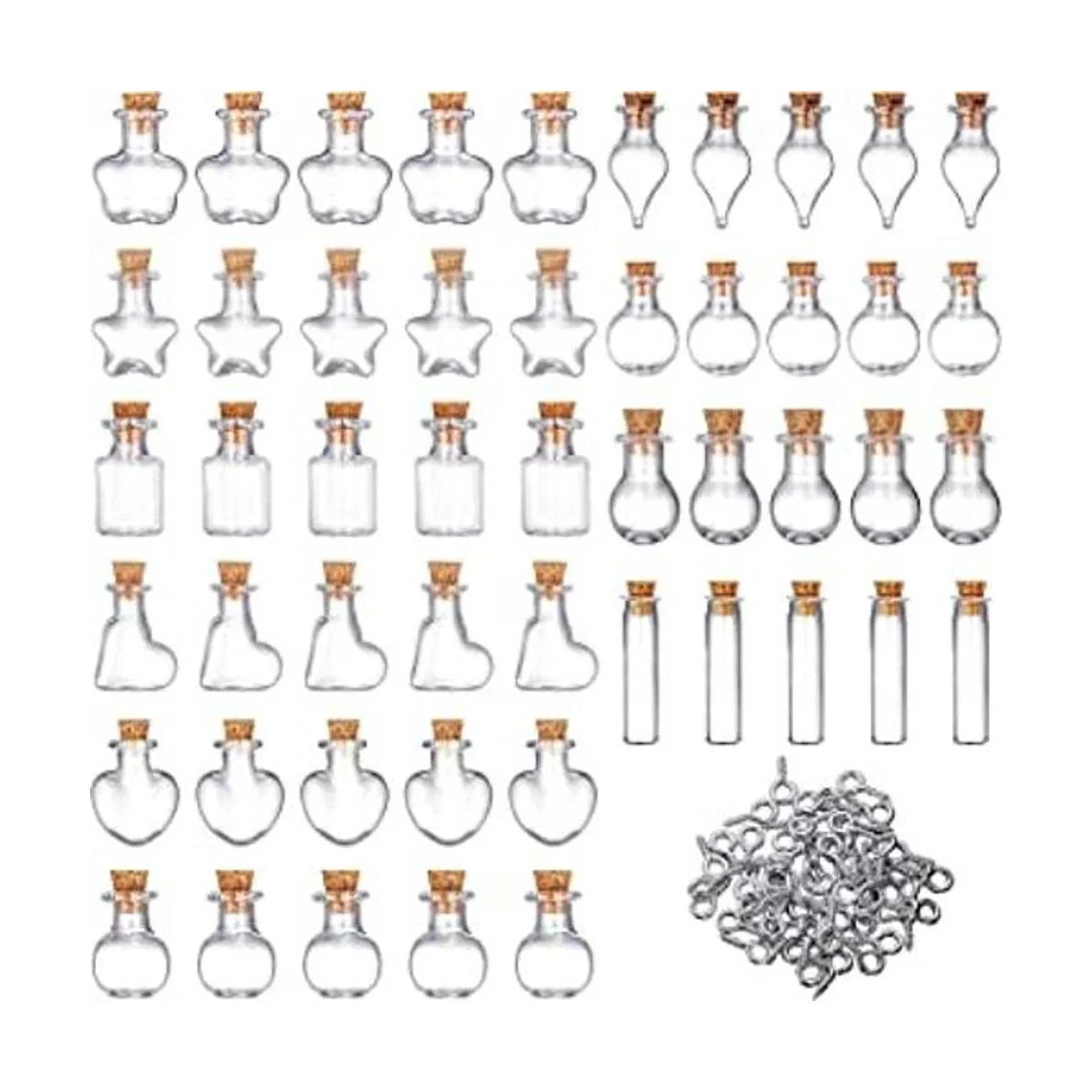 50 tarros pequeños de cristal con tapón de corcho botella_1