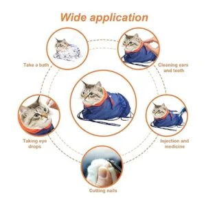 Catcan Bolsa de baño para gatos bolsa de ducha de malla_4