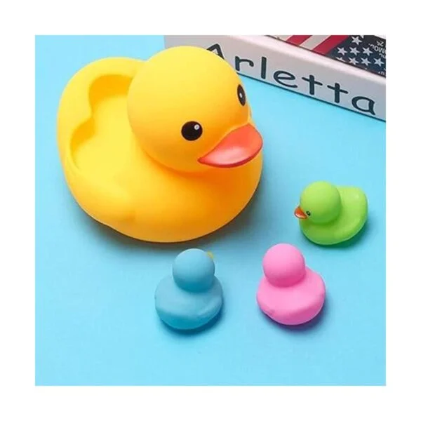 Juguetes de pato de baño 4 piezas familiares de goma_4