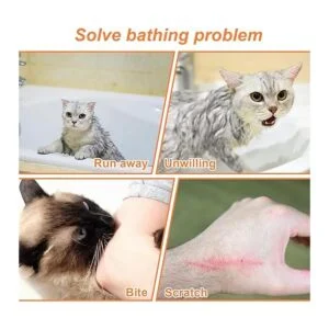 Catcan Bolsa de baño para gatos bolsa de ducha de malla_5