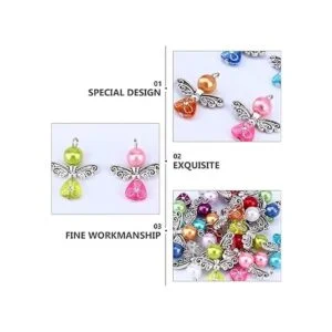 PRETYZOOM 20 piezas de dije de ala de ángel colorido_5