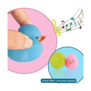 Juguetes de pato de baño 4 piezas familiares de goma_5