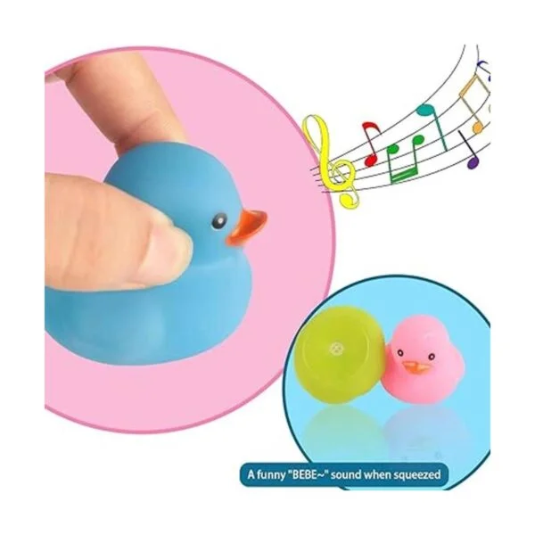 Juguetes de pato de baño 4 piezas familiares de goma_5