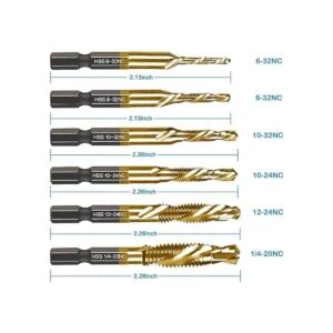 Juego de 6 brocas de combinación de taladrado y roscado de_2