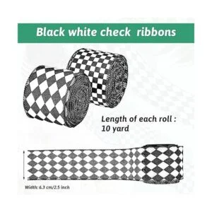 2 rollos20 yardas cintas a cuadros en blanco y negro_2