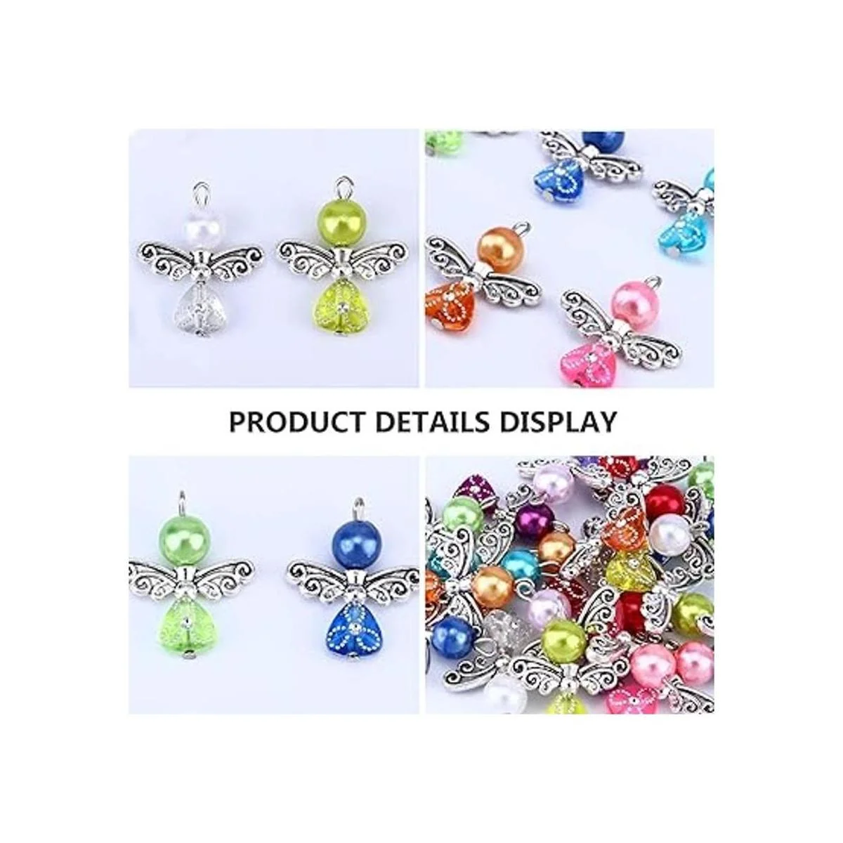 PRETYZOOM 20 piezas de dije de ala de ángel colorido_3