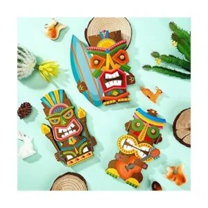 3 piezas de centro de mesa Tiki Bar para decoración de_2