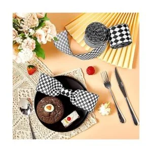 2 rollos20 yardas cintas a cuadros en blanco y negro_5