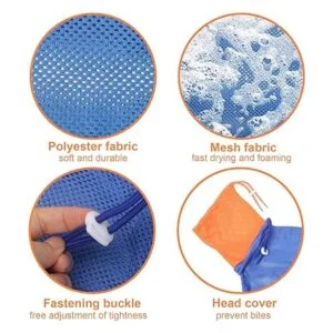 Catcan Bolsa de baño para gatos bolsa de ducha de malla_3