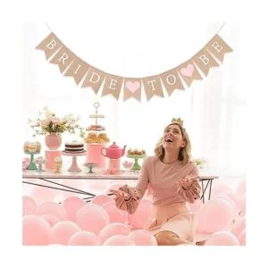 Bride To Be Banner de arpillera decoración de despedida_4