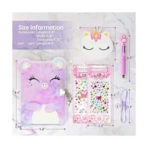 Sicbanna Diario de gatos para niñas con cerradura y_6