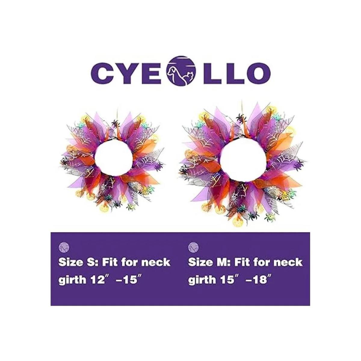 cyeollo 2 Pack Dog Collar Elastic Adjustable Halloween_2