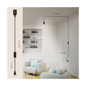 AryaLight Paquete de 2 cables de luz colgantes cable de_2