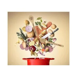 YUJU Juego de 5 cucharas de cocina de madera de abeja_3