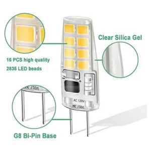 LEKE Bombilla G8 de color blanco cálido de 3 W G8_3