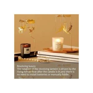 Portavelas giratorio con bandeja soporte de metal_2