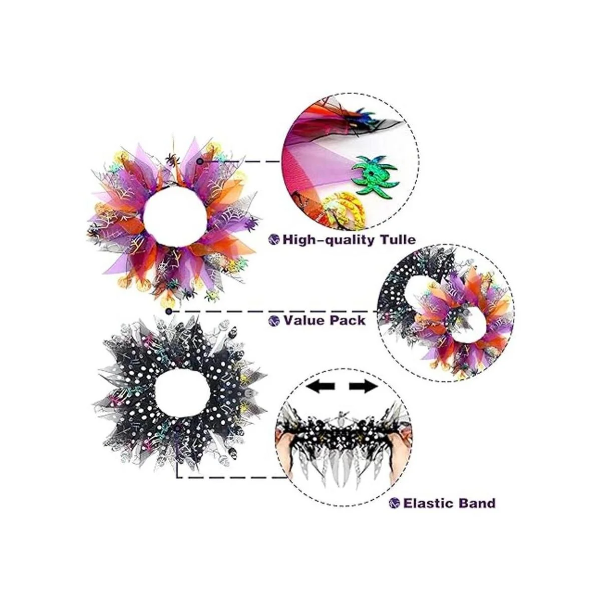 cyeollo 2 Pack Dog Collar Elastic Adjustable Halloween_7