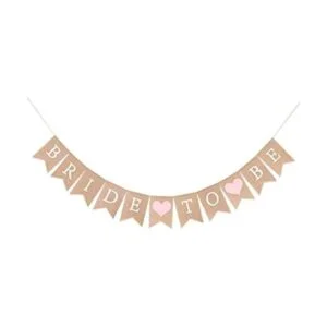 Bride To Be Banner de arpillera decoración de despedida_1