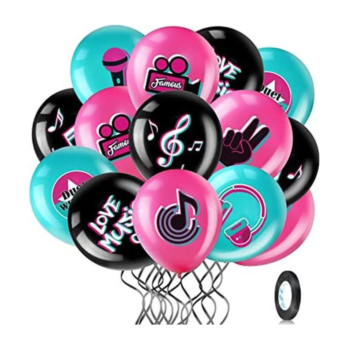 45 globos de fiesta con temática musical de 12 pulgadas_1