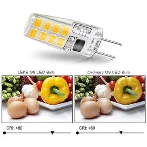 LEKE Bombilla G8 de color blanco cálido de 3 W G8_5