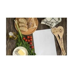 YUJU Juego de 5 cucharas de cocina de madera de abeja_6