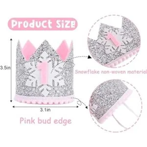 Corona de copo de nieve para el primer cumpleaños para_2